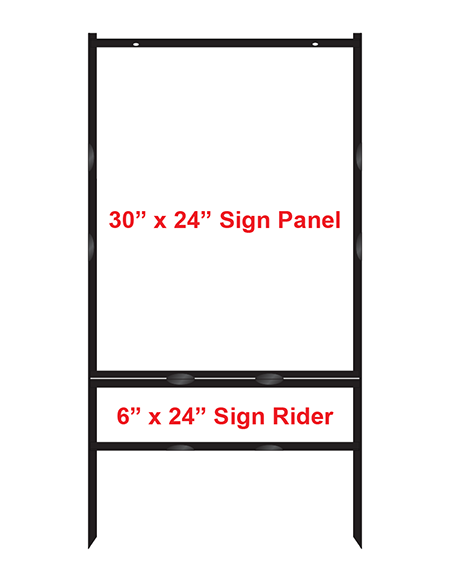30" x 24" Black Angle Iron Bottom Rider Frame