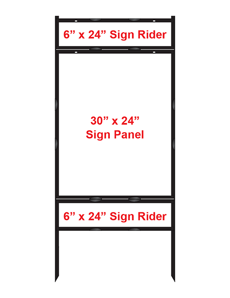 30" x 24" Black Angle Iron Top & Bottom Rider Frame