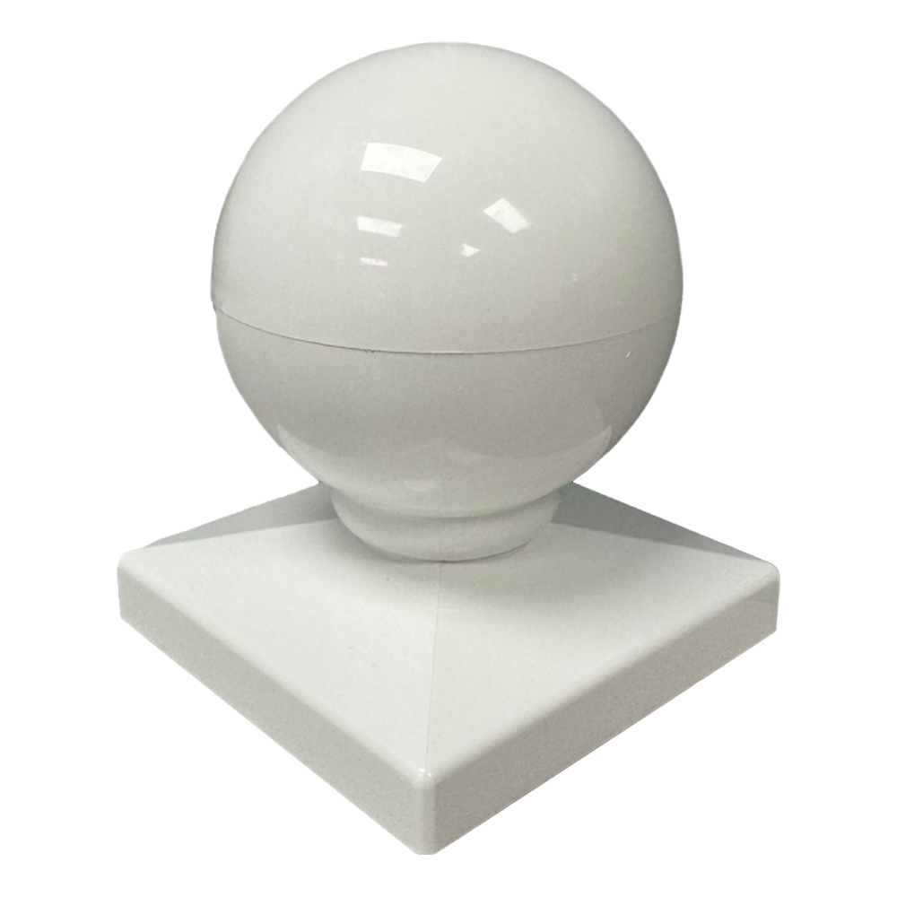 Plastic Colonial Post End Cap - White Ball